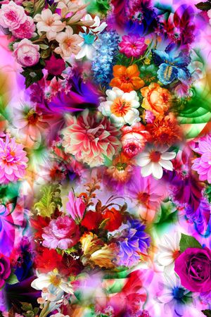散花印花花型图片