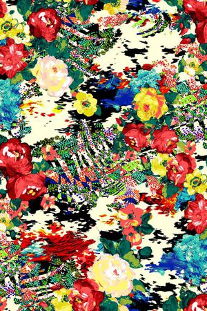 斑点 乱花 花卉 花朵 满底 鲜艳 艳丽 碎花 小花印花花型图片