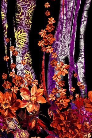 定位花 大花 花卉 花朵 蕾丝印花花型图片