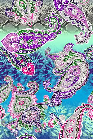 腰果花 琵琶 民族风 服装印花花型图片