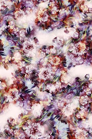 多彩 油画 花卉 花朵 服装 数码印花花型图片