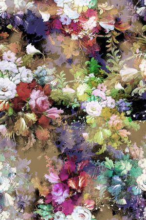 花卉 花朵 鲜花 树叶 朦胧 服装 数码 印花花型图片