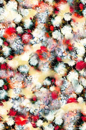 油画 朦胧 效果 花卉 花朵 满底 服装 数码 印花花型图片