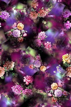 花卉 花朵 紫色 鲜花 服装 数码印花花型图片