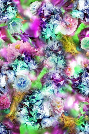 梦幻 朦胧  花卉 花朵 抽象 服装 印花花型图片