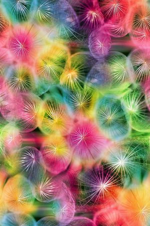 抽象 五彩 花卉 花朵 伞状 服装 数码印花花型图片