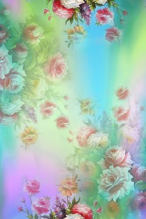 长巾 定位花 花卉 花朵 鲜花 印花花型图片