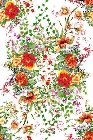 花卉 花朵 小花 大花 白色 服装 印花花型图片