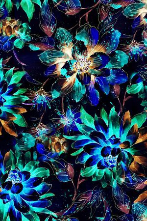 黑底印花花型图片