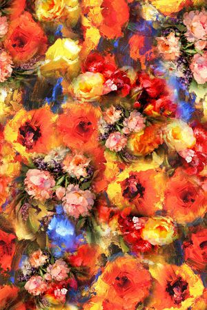 花卉 油画 肌理 笔触印花花型图片