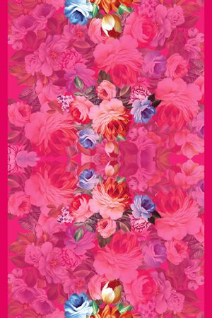 花卉 红色 桃红 长巾 边框印花花型图片