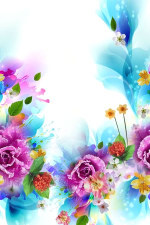 定位 花卉印花花型图片
