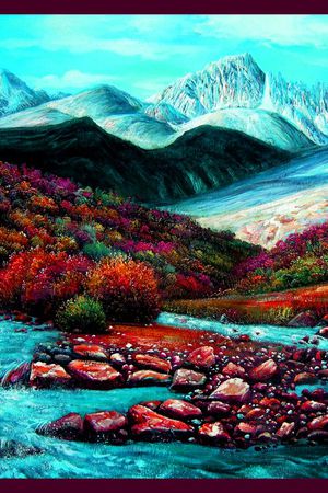 方巾 边框 油画 风景 景色印花花型图片