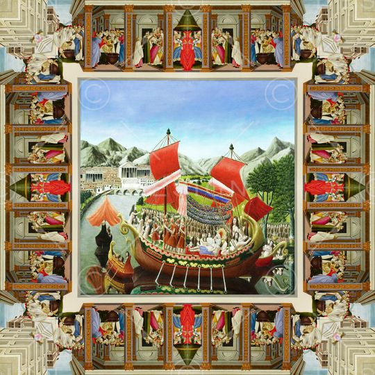 定位 方巾 油画 宫廷 欧式 复古 壁画印花花型图片
