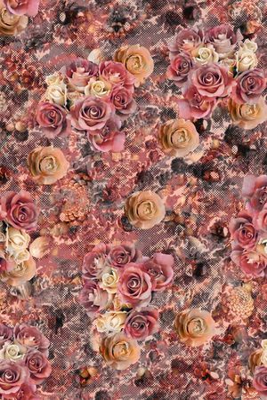老年装 老年人 花卉 肌理 印花花型图片