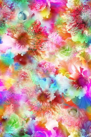 炫彩 绚丽 迷人花卉 抽象印花花型图片