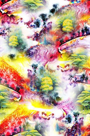 华丽 富贵 肌理 风景印花花型图片