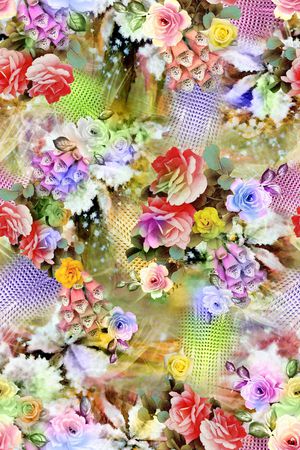 花卉  针织肌理 印花花型图片