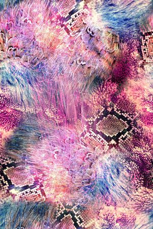 蛇纹 动物纹 皮毛 紫色 梦幻 高贵印花花型图片