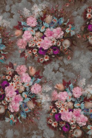 复古 古典 花卉 油画印花花型图片