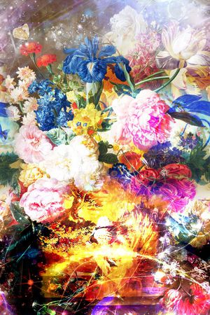 定位 绚丽 油画 炫彩 璀璨印花花型图片