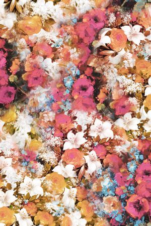 水彩 花卉 清新 淡雅 舒适 油画印花花型图片