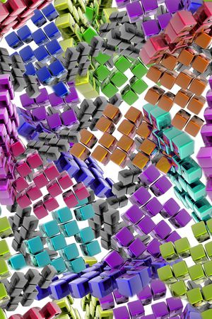 立体方块 3D 科技 几何印花花型图片