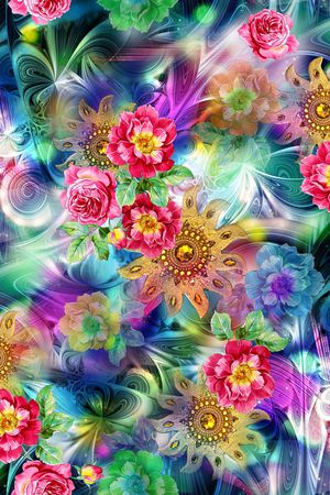 花卉印花花型图片