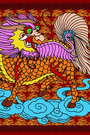 红色印花花型图片