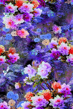 牡丹印花花型图片