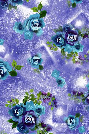 家纺 花卉 紫色 梦幻印花花型图片