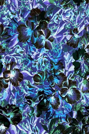 暗黑 花卉 神秘印花花型图片