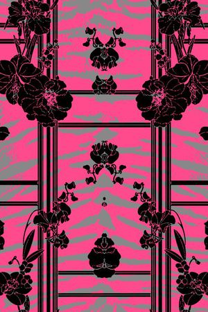E-花卉几何/Flowers印花花型图片
