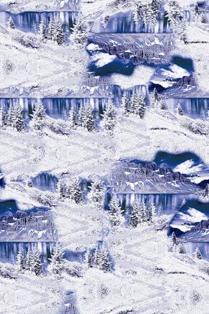 雪景印花花型图片