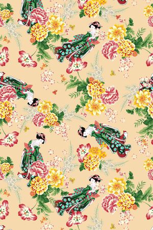 中国风印花花型图片