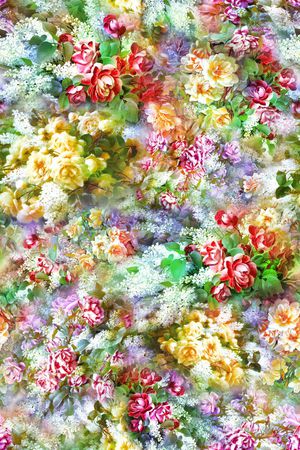 油画花卉印花花型图片