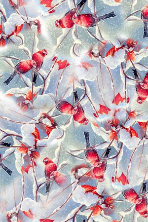 雪景印花花型图片