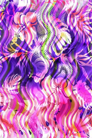 梦幻花卉印花花型图片