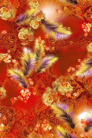 羽毛印花花型图片