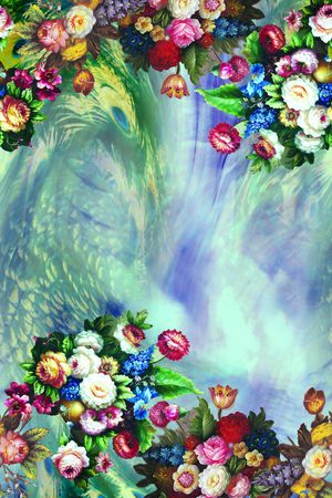油画花卉印花花型图片