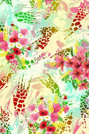 豹纹印花花型图片