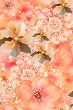 手绘水彩印花花型图片