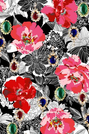 花卉印花花型图片