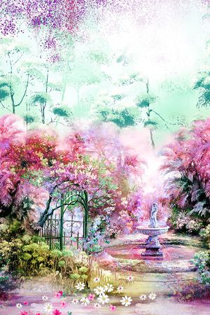 手绘水彩印花花型图片