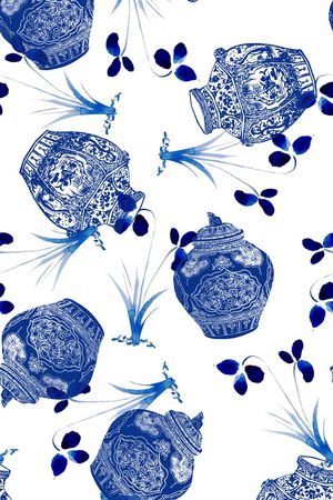 青花瓷印花花型图片