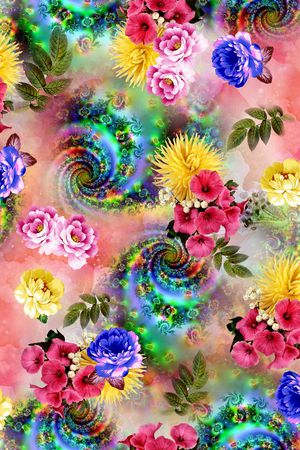 摄影写实花卉印花花型图片