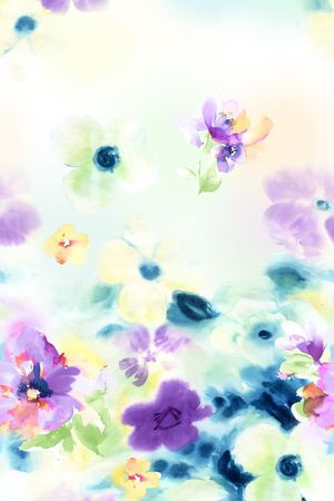 手绘水彩印花花型图片