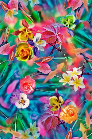 摄影写实花卉印花花型图片