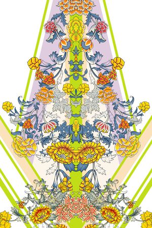 手绘水彩花卉印花花型图片