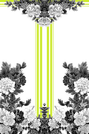 手绘花会印花花型图片